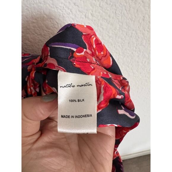 NWOT natalie martin GINA silk MAXI dress watercolor print small - Picture 11 of 11